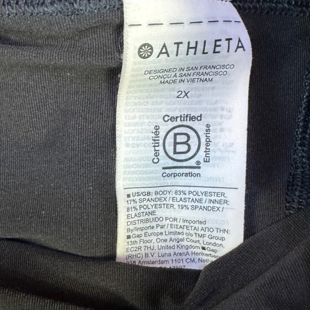 Athleta Ace Tennis Skort 2X Black Built In‎ Shorts Zipper Pocket NWOT Plus